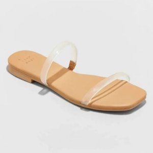 Women's Winnie Skinny Strap Sandals - A New Day™ Clear DENTED